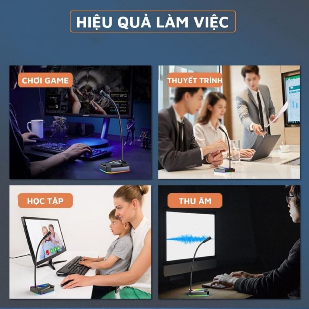 Micro Thu Âm Máy Tính Laptop MK10 Dùng Cho Live Stream Thuyết Trình Học Online Chơi Game
