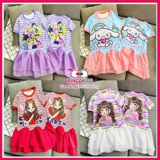 Váy bé gái chất thun lạnh Ann's Kids in 3D họa tiết hoạt hình siêu đáng yêu