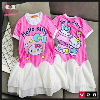 Váy bé gái chất thun lạnh Ann's Kids in 3D họa tiết hoạt hình siêu đáng yêu