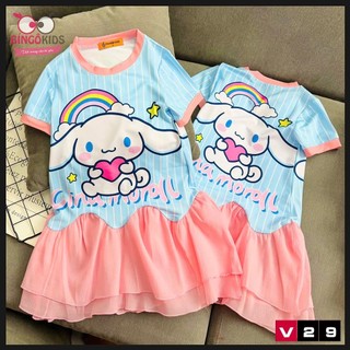 Váy bé gái chất thun lạnh Ann's Kids in 3D họa tiết hoạt hình siêu đáng yêu