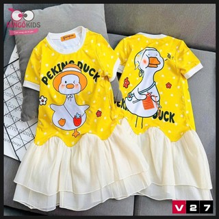 Váy bé gái chất thun lạnh Ann's Kids in 3D họa tiết hoạt hình siêu đáng yêu