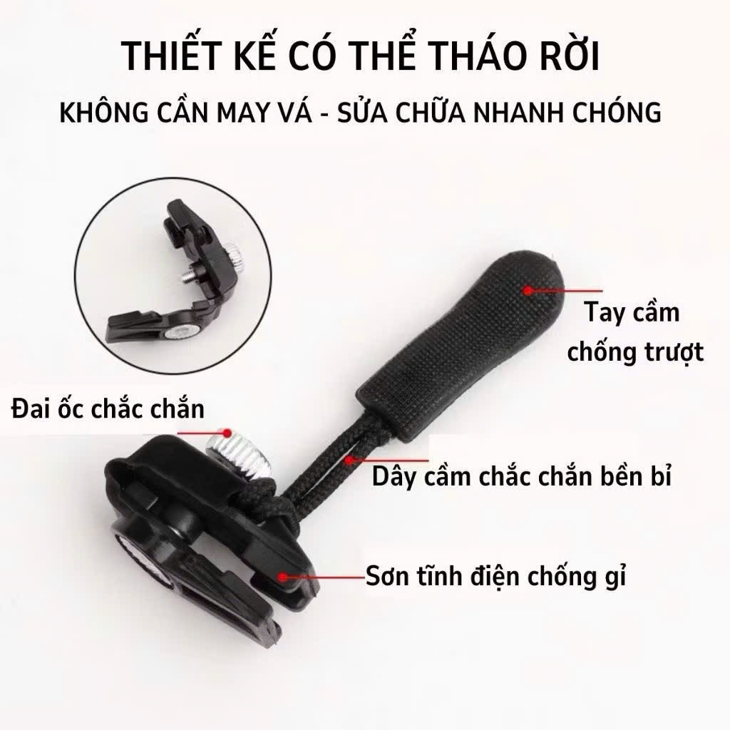 Khóa Dây Kéo Cao Cấp – 3 Size Nhỏ Vừa To – Phù Hợp Balo, Vali, Quần Áo