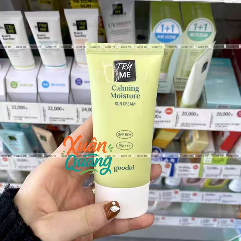 Kem chống nắng làm dịu độ ẩm GOODAL Heartleaf 50ml / VC Tone Up Suncream / Calming Tone Up Sun cream