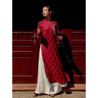 [New1] Áo Dài Linh Lan, Chất Vải Lụa Nhũ - Lụa Gân Thoải Mái, WAD002 SOME HOW STORE