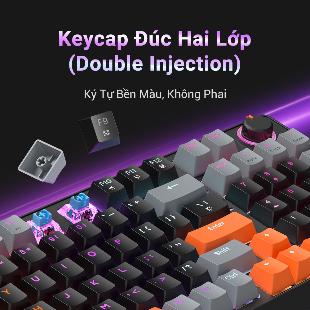 Bàn Phím Cơ Gaming ZIFRIEND AG98, 98 phím, Hỗ trợ hotswap, Red / Blue Switch, LED, Gasket Mount | BigBuy360 - bigbuy360.vn