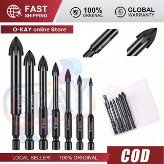 Bộ 7 Mũi Khoan Đa Năng, Chân Lục Giác 4 Cạnh, Thép Đen, Khoan Sắt, Khoan Kính Thủy Tinh, Gạch Men, Đá Gốm, Tiện Dụng