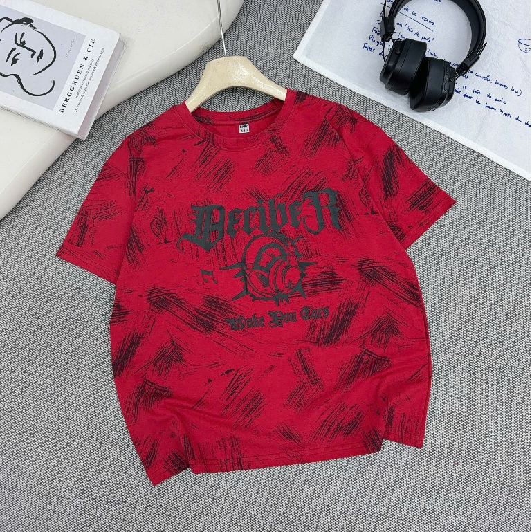 Áo Phông In Loang (BECI) Cộc tay Cho Bé Trai, Chất Cotton Mềm Mịn, Thấm Hút Tốt, 3 Màu, Size từ 17-60kg