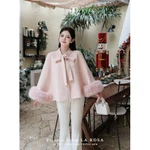 Áo Khoác Dạ Ép Cổ Nơ Tay Lông Tiểu Thư LA ROSA Áo 3 Màu Đỏ, Hồng, Kem Phù Hợp Nhiều Dịp T312-SX — ảnh 1