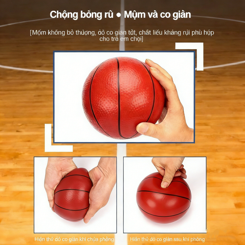 Bộ đồ chơi thể thao bóng rổ trẻ em 2 trong 1，Set đồ chơi khung thành bóng đá kèm vành bóng rổ mới nhất