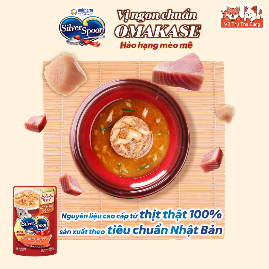 Pate Cho Mèo Silver Spoon Gói 60g Đa Dạng Hương Vị Xuất Xứ Thái Lan
