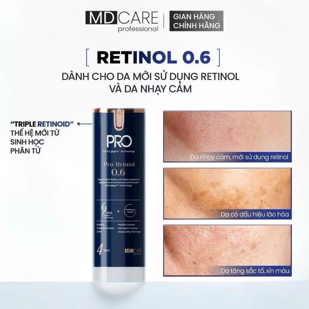 [HÀNG CÔNG TY] Kem Dưỡng MD CARE PRO-RETINOL 0.6% - 1% Làm Sáng Và Cải Thiện Nếp Nhăn Duduhouse | BigBuy360 - bigbuy360.vn