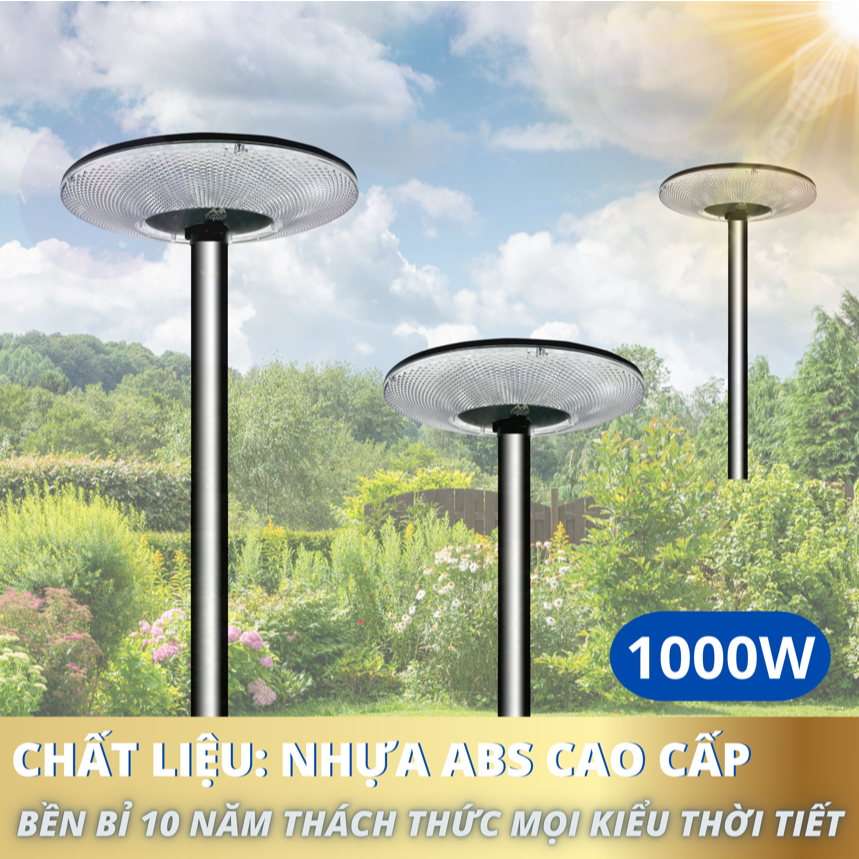 [800W] Đèn UFO Năng Lượng Mặt Trời ABMSOLAR , Toả Sáng 360 Độ, Chống Nước IP68, Cảm Biến Chuyển Động