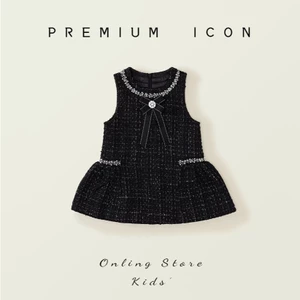 𝐀𝐩𝐫𝐢𝐥 𝐛𝐞́𝐛𝐞́ - Premium icon váy dạ tweed cao cấp màu đen sang trọng thanh lịch cho bé gái mùa đông