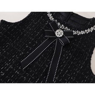 𝐀𝐩𝐫𝐢𝐥 𝐛𝐞́𝐛𝐞́ - Premium icon váy dạ tweed cao cấp màu đen sang trọng thanh lịch cho bé gái mùa đông