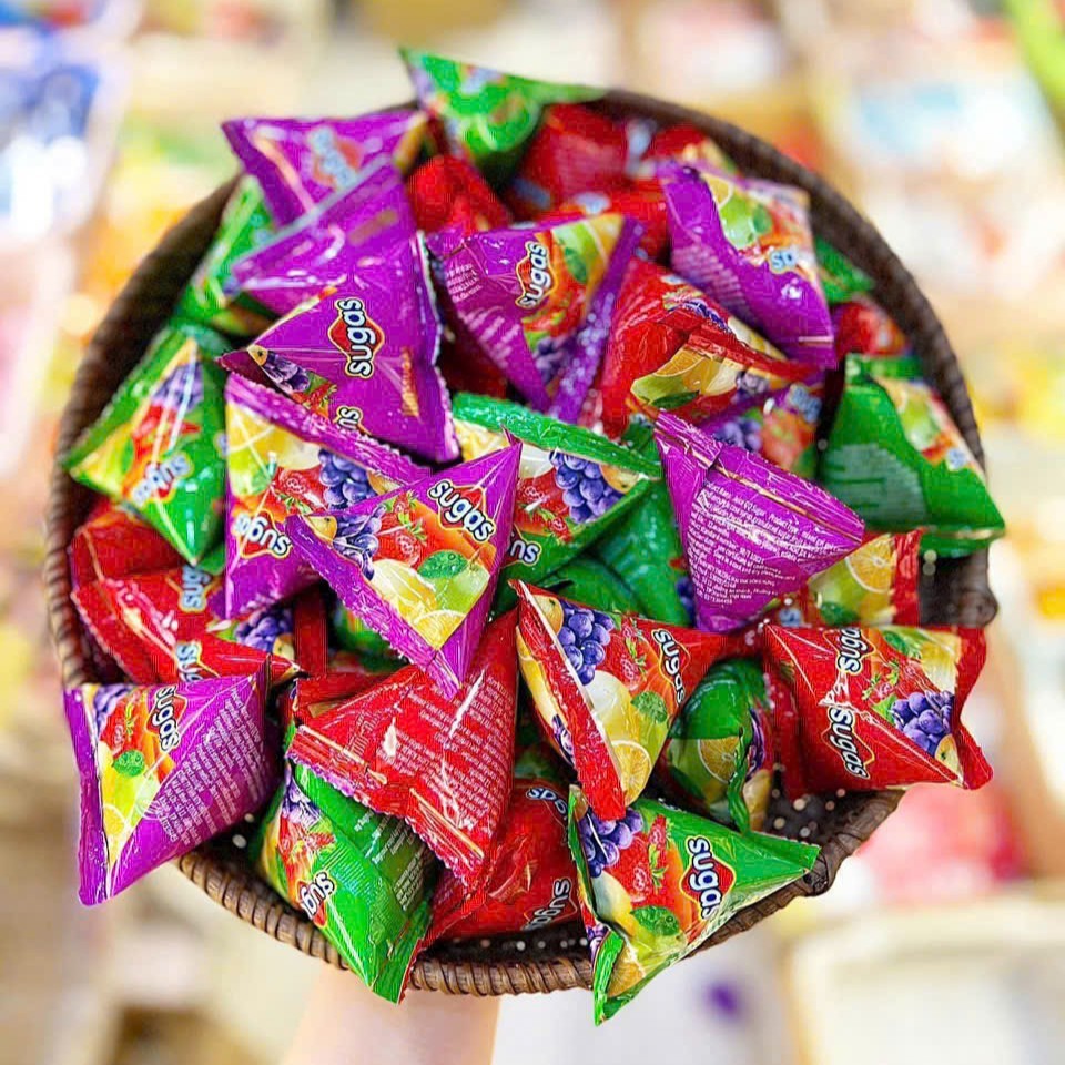 [500G - 1KG] Kẹo Dẻo Chip Chip Sugas Hương Trái Cây Siêu Ngon Kẹo Tam Giác Dẻo Mềm Dẻo Ngọt Dịu