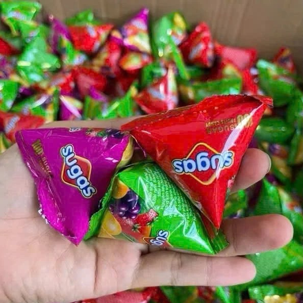[500G - 1KG] Kẹo Dẻo Chip Chip Sugas Hương Trái Cây Siêu Ngon Kẹo Tam Giác Dẻo Mềm Dẻo Ngọt Dịu