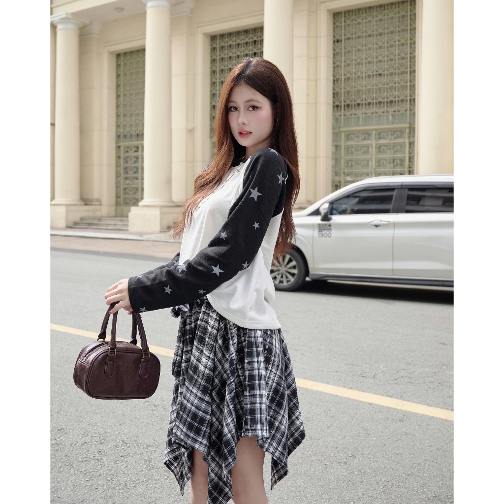 MADMIND Áo Nỉ Raglan Unisex Nam Nữ Tay Dài In Kiểu Vintage Ngôi Sao D14 - Màu Đen, Đỏ, Xám, Sọc Trắng, Sọc Xanh, Sọc Đen | BigBuy360 - bigbuy360.vn