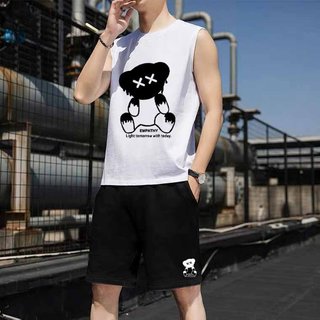 Sét Quần Áo Nam Mùa Hè Cộc Tay Mặc Nhà Họa Tiết  In GẤU EMPATHY Bộ Đùi Nữ Yoga Bóng Chày Tập Gym SSL