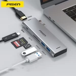 Hub PISEN NJ-TC21 8 In 1 Dual Type-C - Bộ Chia Cổng 4 USB 3.0 + Thunderbolt 3 Sạc PD 100W Cho Laptop — ảnh 2