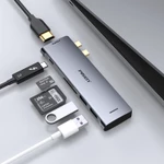 Hub PISEN NJ-TC21 8 In 1 Dual Type-C - Bộ Chia Cổng 4 USB 3.0 + Thunderbolt 3 Sạc PD 100W Cho Laptop — ảnh 5