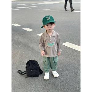 Set bộ polo dài tay bé trai 1-6 tuổi Miniumbaby mix nắp túi ngực, chất cotton mềm mại co giãn SB2385