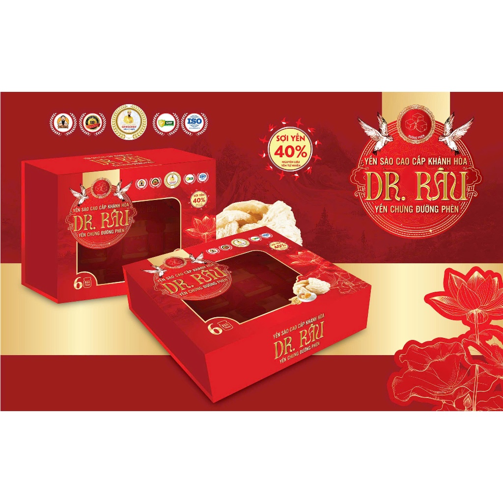 Yến Sào Cao cấp Khánh Hoà DR.RÂU Yến Chưng Đèn Phèn Món Quà Cao Cấp G58, G59