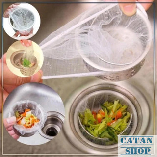 Set 100 Lưới Lọc Rác Bồn Rửa Bát Ngăn Mùi Hôi Chống Nghẹt Cống Tắc Nghẽn Bồn, Túi Lọc Rác 100