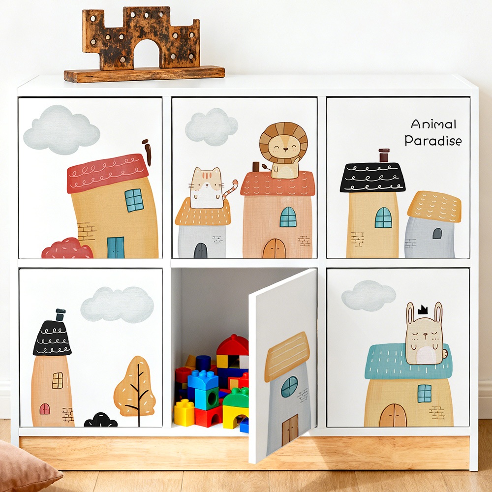 Decal Dán Tường Ngôi Nhà Thiên Đường Động Vật Có Keo Sẵn 161x50cm –Trang Trí Phòng Phong Cách Bắc Âu