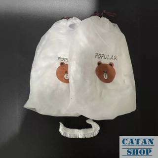 Túi 100 Cái Màng Bọc Bát Dĩa Bảo Quản Thực Phẩm, Thức Ăn Chất Liệu PE Có Chun Co Giãn, Túi Gấu Bọc Đồ Ăn