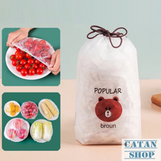 Túi 100 Cái Màng Bọc Bát Dĩa Bảo Quản Thực Phẩm, Thức Ăn Chất Liệu PE Có Chun Co Giãn, Túi Gấu Bọc Đồ Ăn
