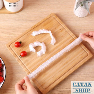 Túi 100 Cái Màng Bọc Bát Dĩa Bảo Quản Thực Phẩm, Thức Ăn Chất Liệu PE Có Chun Co Giãn, Túi Gấu Bọc Đồ Ăn