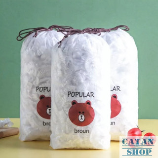 Túi 100 Cái Màng Bọc Bát Dĩa Bảo Quản Thực Phẩm, Thức Ăn Chất Liệu PE Có Chun Co Giãn, Túi Gấu Bọc Đồ Ăn
