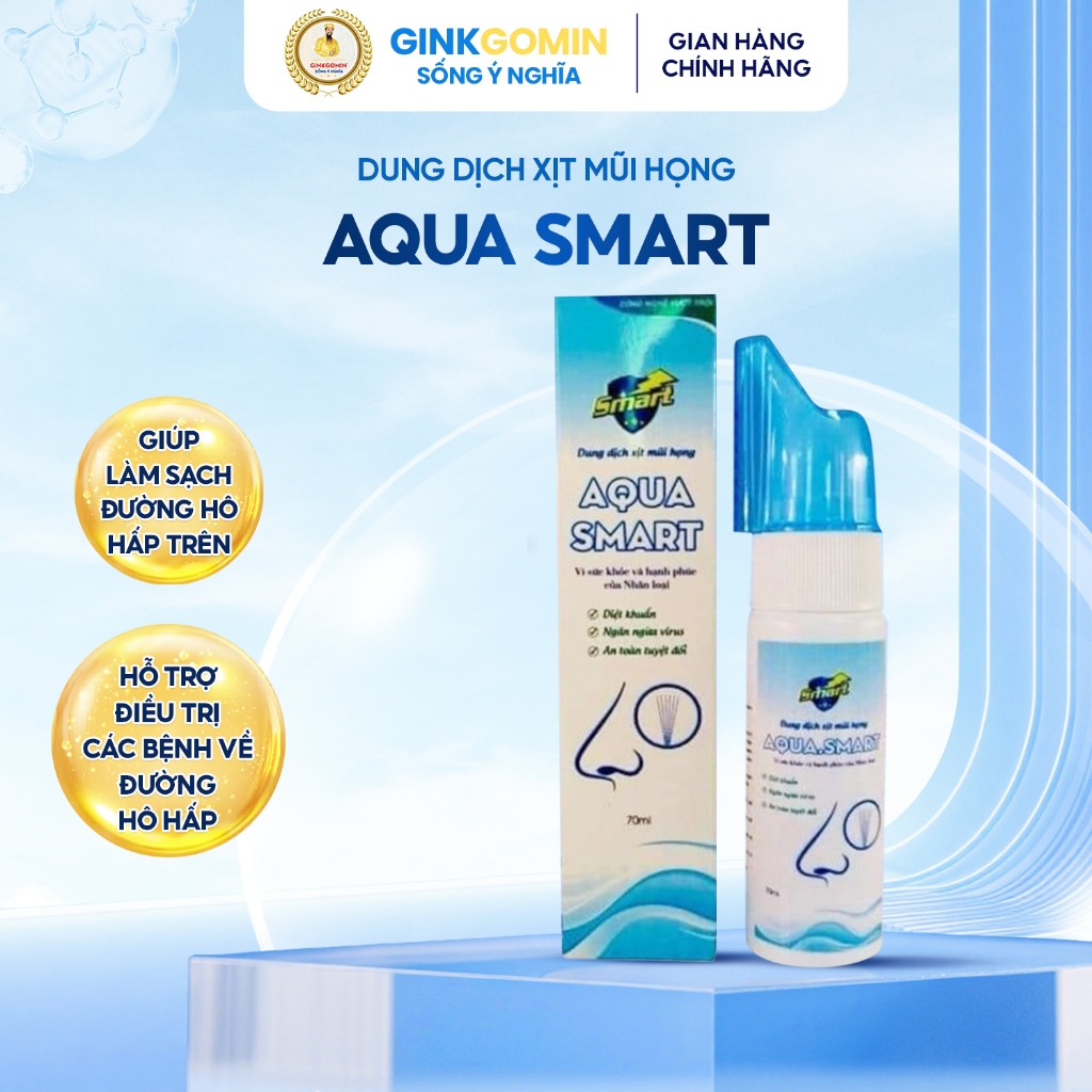 Dung Dịch Xịt Mũi Họng AQUA.SMART Giúp Làm Sạch Mũi Họng G65