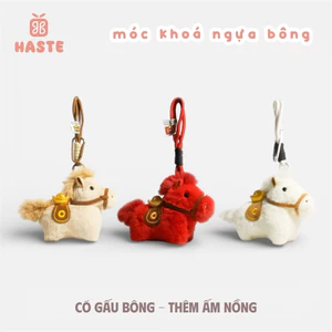 Móc Khoá Thú Bông Ngựa Mã Đáo Thành Công Tiểu Dã Tết Lông Xù Siêu Mềm Mịn Siêu Dễ Thương