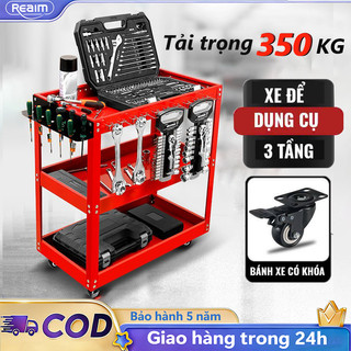Xe đẩy dụng cụ đồ nghề 3 tầng bánh xe xoay 360 độ Đựng Đồ Gia Đình Sửa Chữa Đa Năng Tải trọng 300 KG