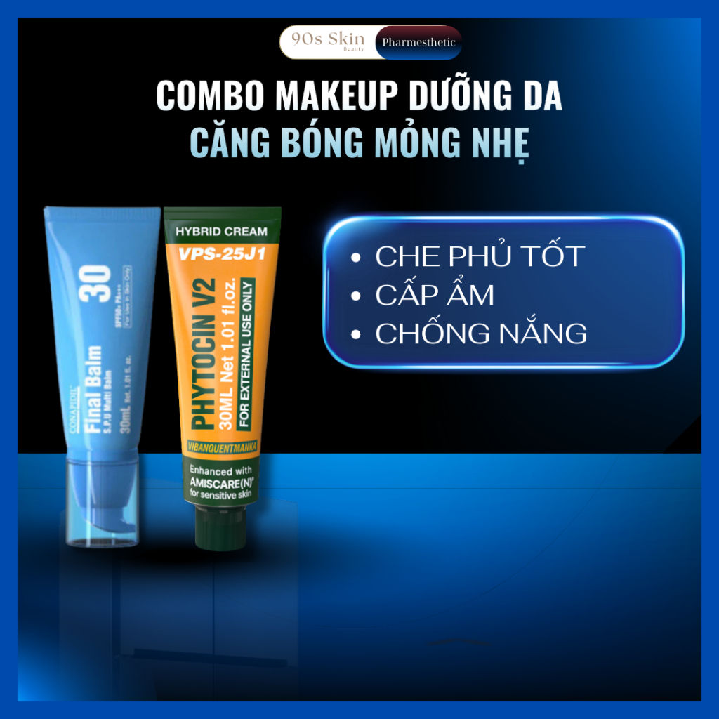 Combo makeup căng bóng dưỡng da toàn diện Final Balm và Phytocin