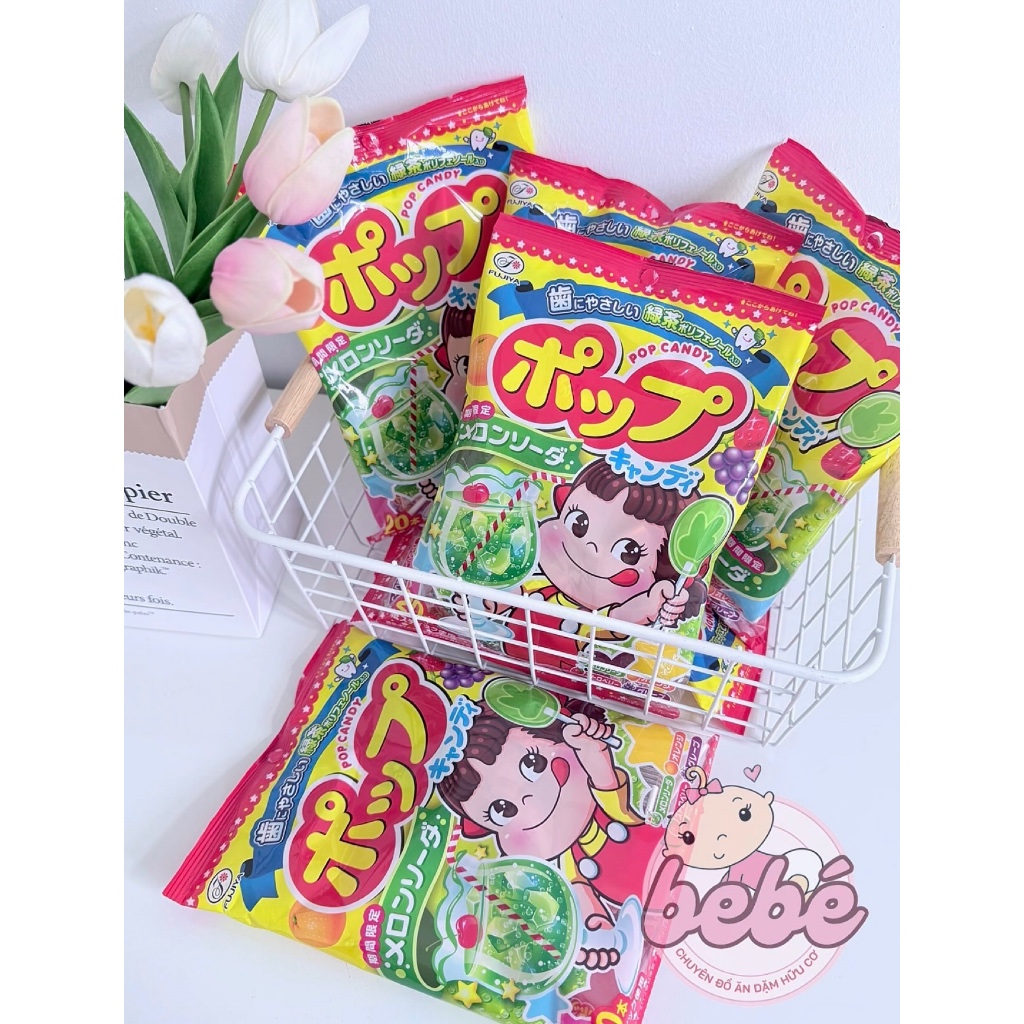 Kẹo mút trái cây chống sâu răng Pop candy, Anpanman, Yumearth, IQ DHA cho bé 12M+ nội địa Nhật Bản