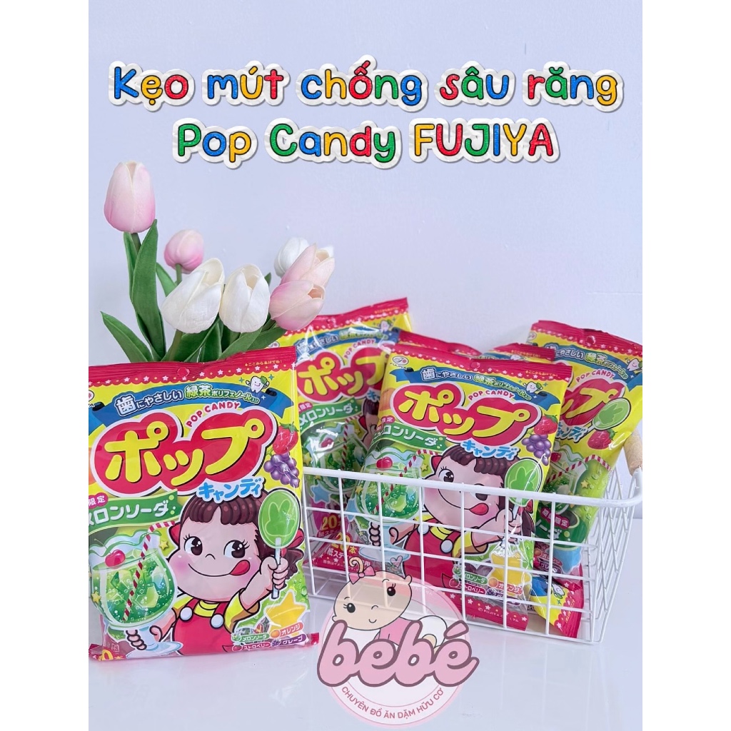 Kẹo mút trái cây chống sâu răng Pop candy, Anpanman, Yumearth, IQ DHA cho bé 12M+ nội địa Nhật Bản