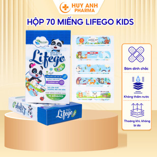 hộp 70miếng LIFEGO KIDS - BẢO VỆ VẾT THƯƠNG NHỎ, CHO BÉ VUI MỖI NGÀY