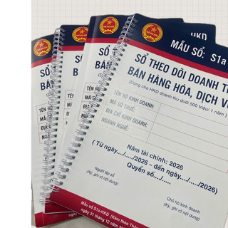 Sổ Ghi Chép Doanh Thu Hộ Kinh Doanh S1a S2a A4/A5 - Sổ Theo Dõi Doanh Thu Bán Hàng Hóa Dịch Vụ, Sổ Kế Toán HKD 2026