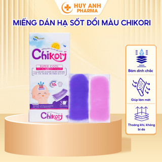 MIẾNG DÁN HẠ SỐT ĐỔI MÀU CHIKORI - hộp 6 miếng XOA DỊU CƠN SỐT TỨC THÌ