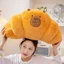 Gấu Bông Gối Ôm Capybara Sừng Bò - Gấu Nâu Cosplay Bánh Mì G182 đáng yêu