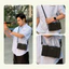 Túi đeo chéo unisex dạng hộp cứng đen trơn Deamos da PU chống nước TD01