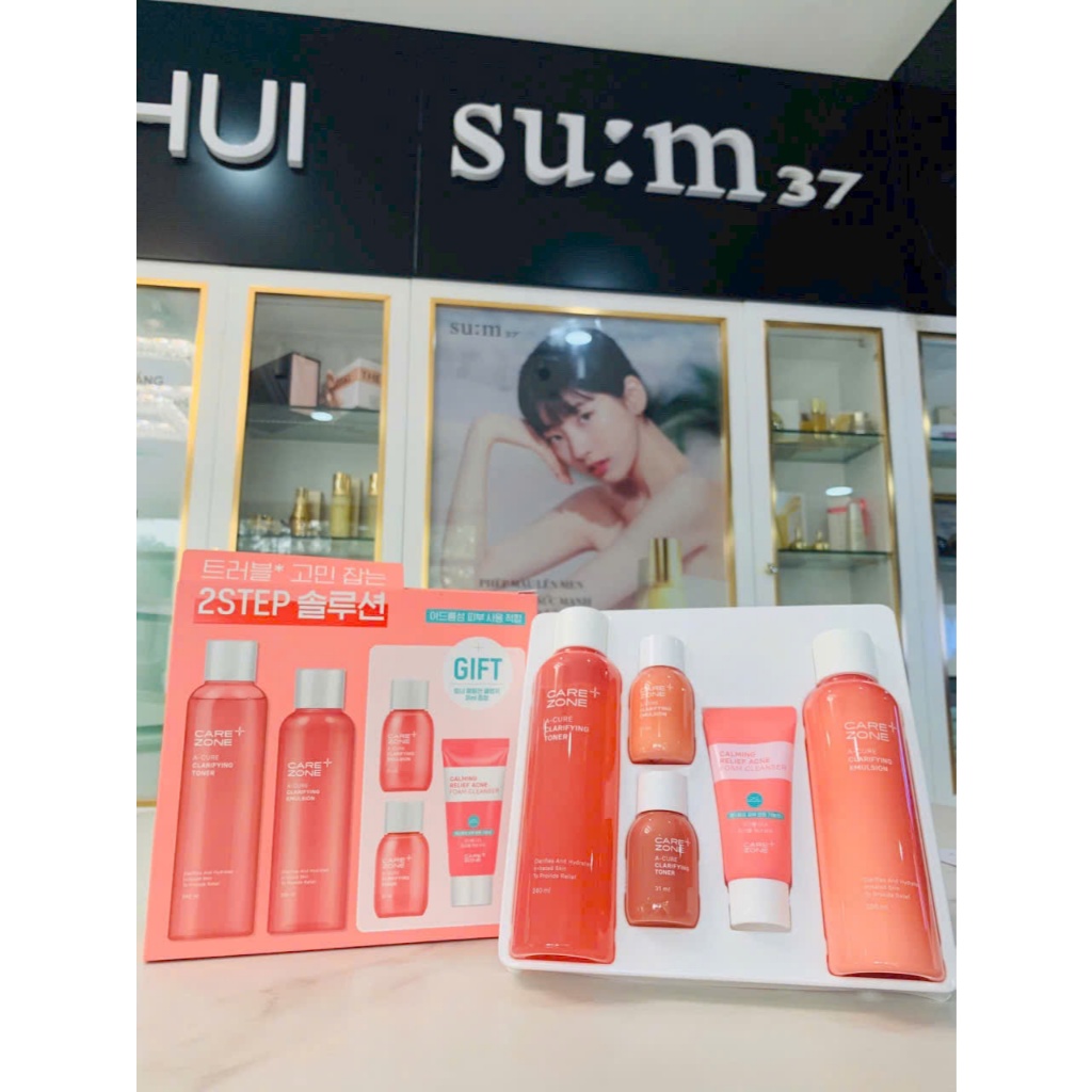 [DATE 11/2026] Bộ 2 bước dưỡng cho da mụn xỉn màu CAREZONE A-Cure Clarifying 2PCS Set