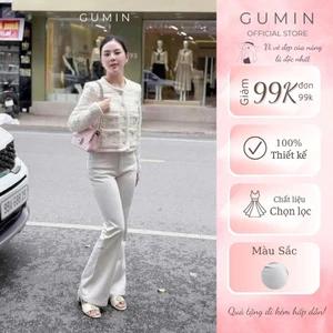 Quần jean loe GUMIN thiết kế quần dáng loe dài tôn dáng, quần jean nữ sang trọng thanh lịch cao cấp