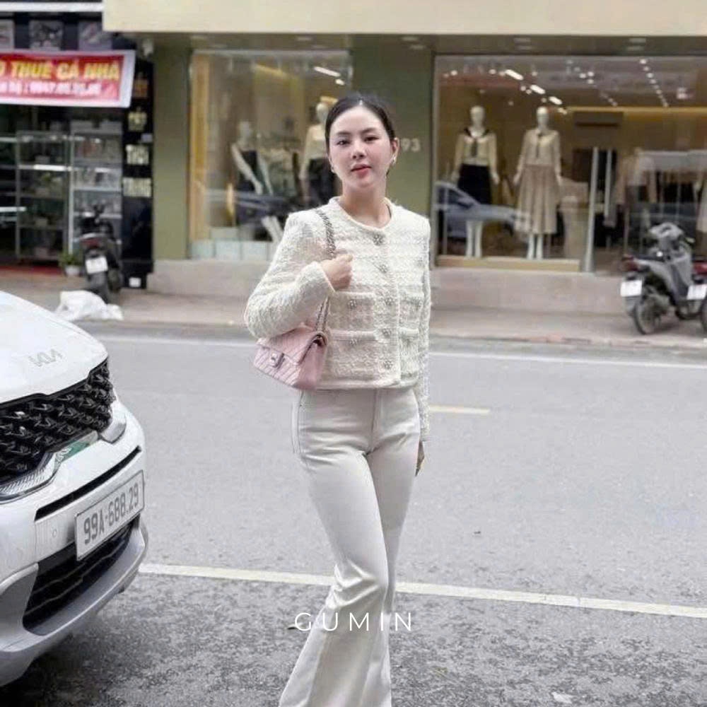 Quần jean loe GUMIN thiết kế quần dáng loe dài tôn dáng, quần jean nữ sang trọng thanh lịch cao cấp
