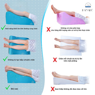 Gối Kê Chân Hanako Cao 25cm và 28cm – Giải Pháp Ngủ Ngon Cho Người Giãn Tĩnh Mạch, Vọp Bẻ