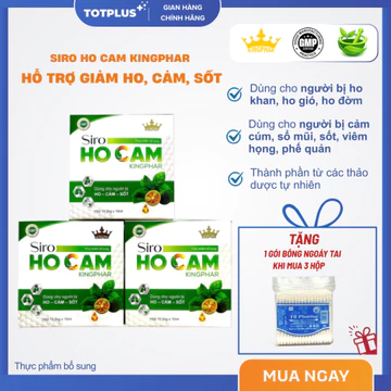 Siro Ho Cam Kingphar - Hỗ Trợ Giảm Ho, Cảm, Sốt - Thành Phần Từ Thảo Dược Thiên Nhiên