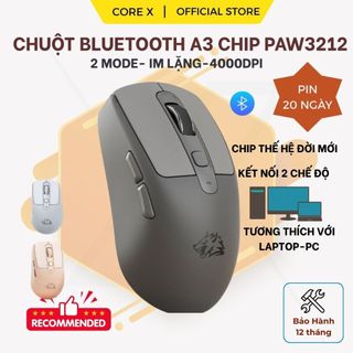 Chuột Không Dây Bluetooth Free Wolf A3 Pin Sạc Nút im Lặng Chống Ồn Cho Máy Tính, Laptop, Ipad
