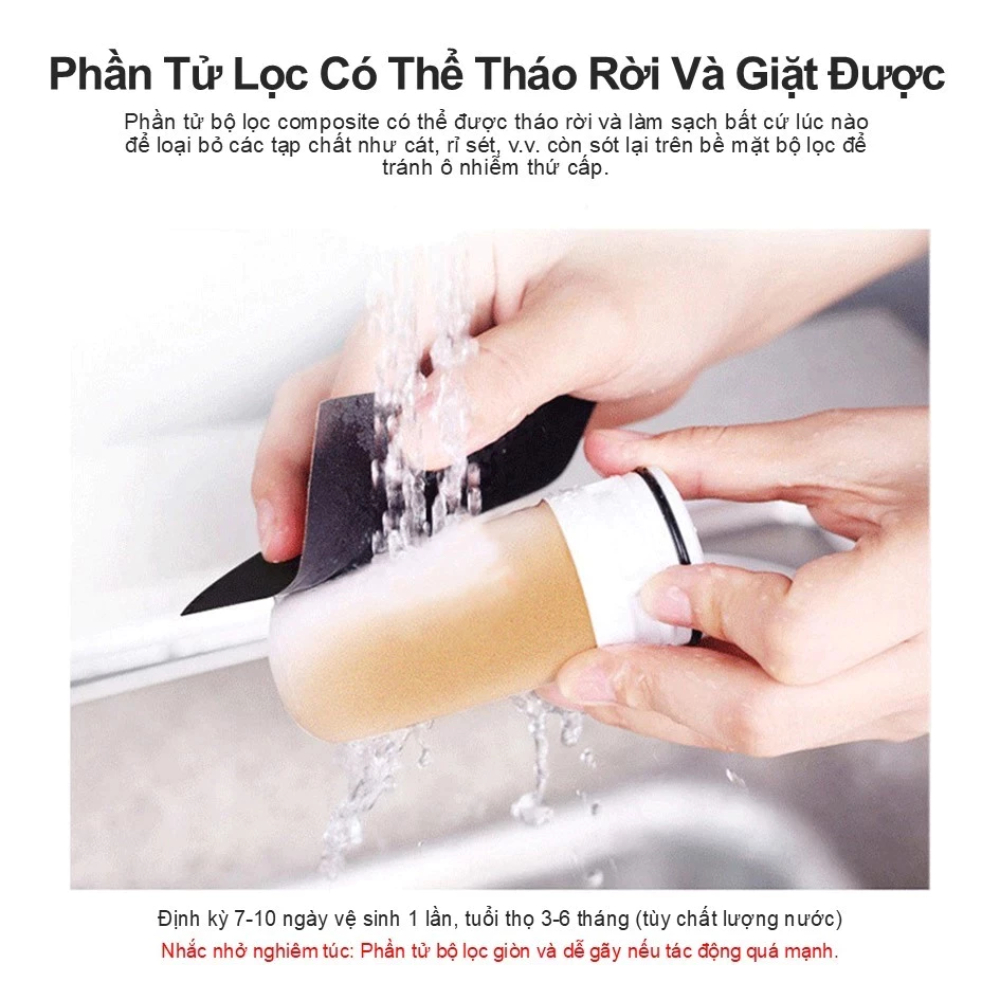 Bộ Lọc Nước Tại Vòi YM-R0100 YINMI Kèm Lõi Lọc 5 Lớp Thông Minh Chống Bùn, Cát, Bụi Mịn An Toàn